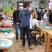 Exposition et démonstrations par les dentelliers et dentellières