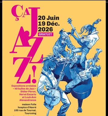 Visite libre de l'exposition Ça Jazz ! « Jazz à voir », expositions croisées « 40 bulles de jazz » par Didier Péron & Hervé Escario et Louh-Ann