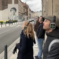 Balade sonore immersive à Roubaix — « Le courage de recommencer » — en autonomie via l'application CityWhispers, en français et en anglais.