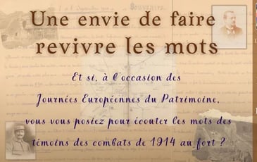 Spectacle « Une envie de faire revivre les mots » : les mots des témoins des combats de 1914 au fort