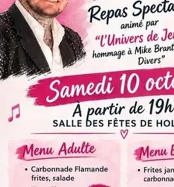 Repas spectacle pour Octobre Rose