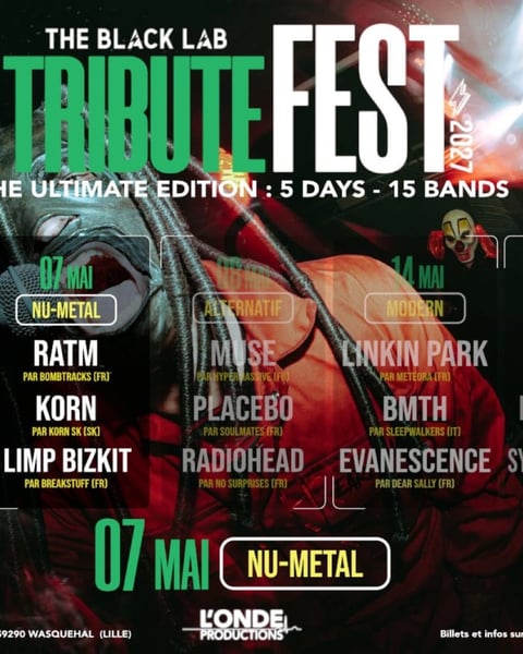 Tribute Fest, soirée nu-metal : Limp Bizkit, Korn, Rage Against the Machine
