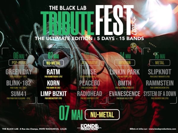 Tribute Fest, soirée nu-metal : Limp Bizkit, Korn, Rage Against the Machine