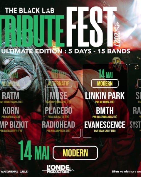 Tribute Fest, soirée rock moderne : Evanescence, Bring Me The Horizon, Linkin Park