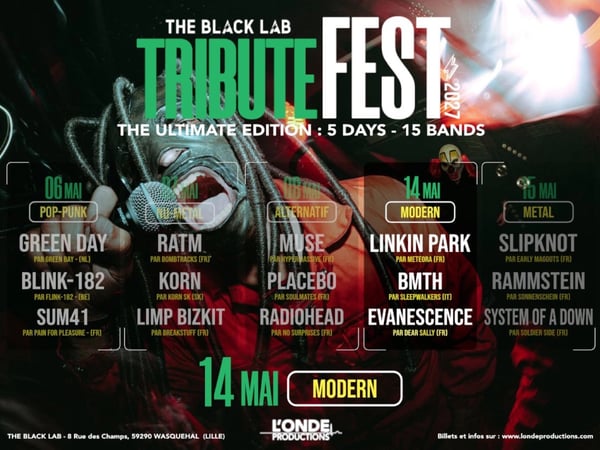 Tribute Fest, soirée rock moderne : Evanescence, Bring Me The Horizon, Linkin Park