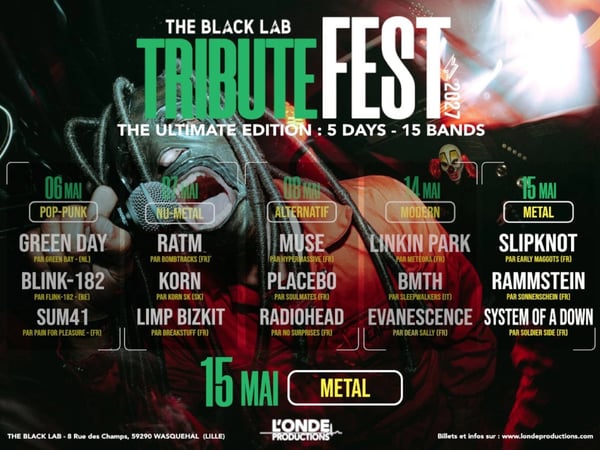 Tribute Fest, soirée metal : Rammstein, System of a Down, Slipknot