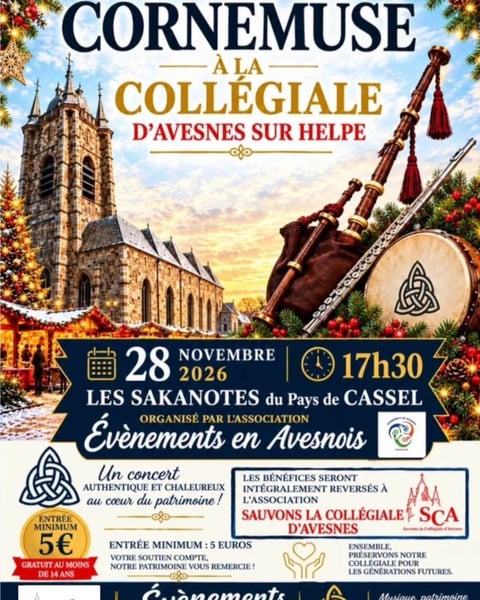 Concert de cornemuse à la collégiale d’Avesnes-sur-Helpe